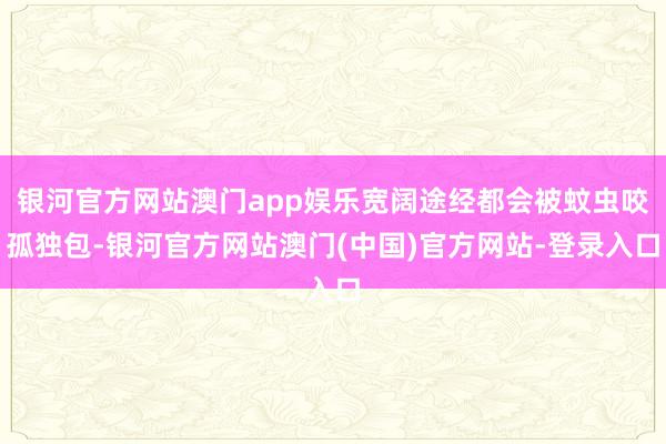 银河官方网站澳门app娱乐宽阔途经都会被蚊虫咬孤独包-银河官方网站澳门(中国)官方网站-登录入口